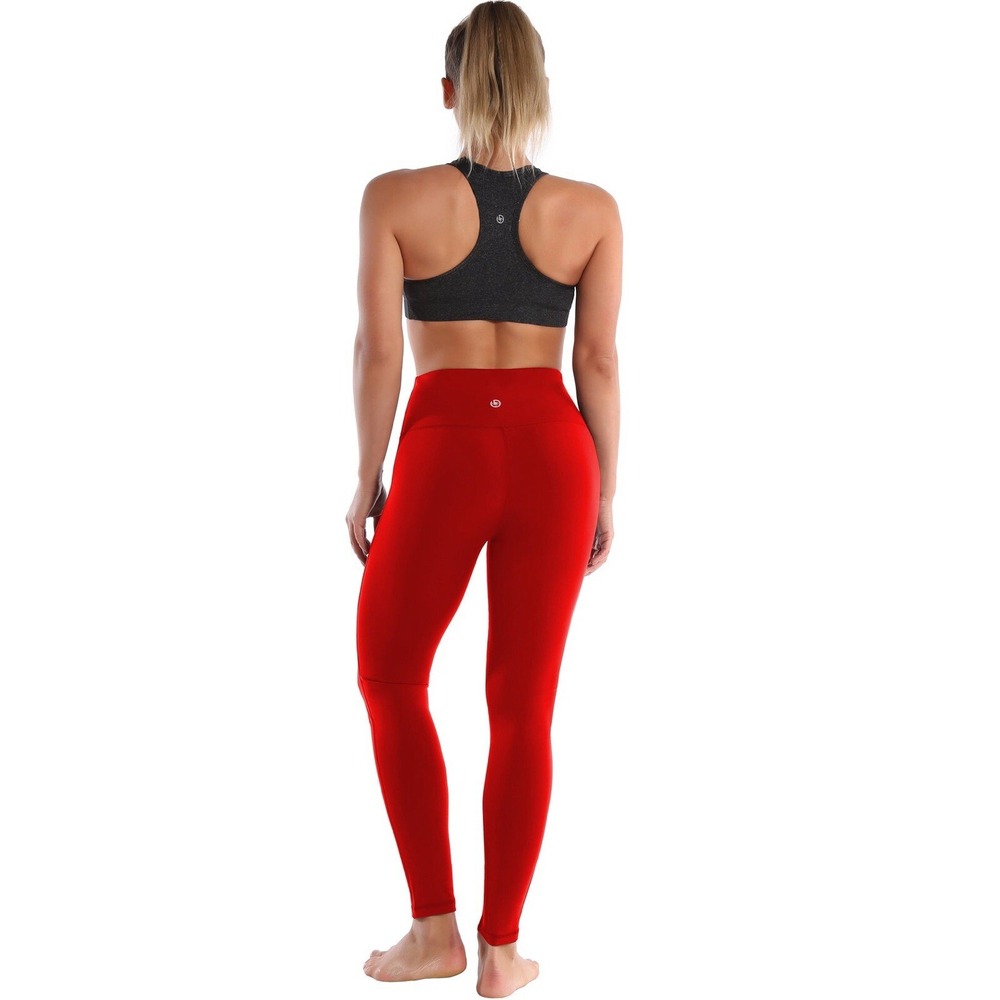 Bubblelime Women's High Waist Yoga‎ Pants Scarlet Red Size Small